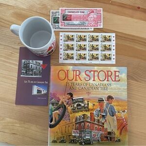 Canadian Tire memorabilia celebrating 75 year anniversary.